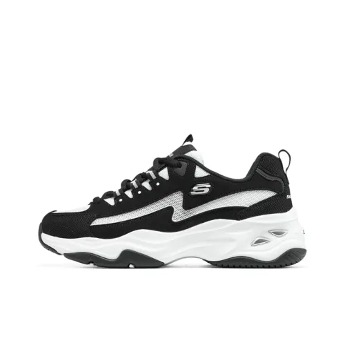 Skechers D'LITES 4,0 LIGHTNING PANDA Обувь Низкий Топ Толстая Подошва Кроссовки Женские Черный Белый