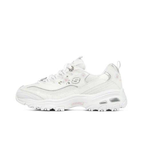 Skechers D'LITES 1,0 Амортизация Износостойкие Низкие Кроссовки с Толстой Подошвой Женские Белые