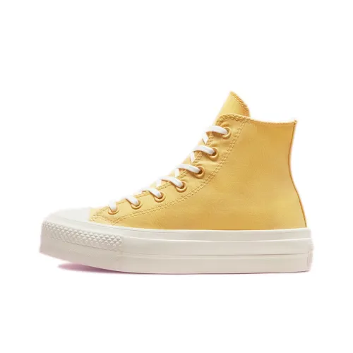 Converse Chuck Taylor All Star Platform High Top Canvas Shoes Women's Bright Yellow Конверс Чук Тайлер Ол Стар Платформа Высокие Кеды Женские Ярко-Желтые