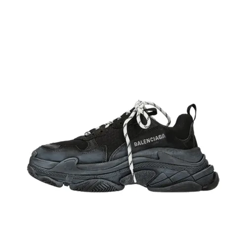 Balenciaga Triple S Low Топ Толстоподошвенные кроссовки Женские Черный