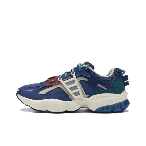 MAGIC STICK x FILA LADDER MS Low Топ Толстая подошва Кроссовки Мужские Морской синий