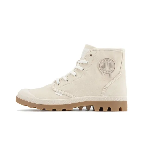 Palladium Pampa Кеды High Топ Дымчатый Белый/Светло-Коричневый Унисекс