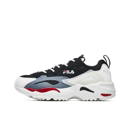 FILA FUSION Tracer Low Топ Толстоподошвенные кроссовки Женские Черный белый и синий