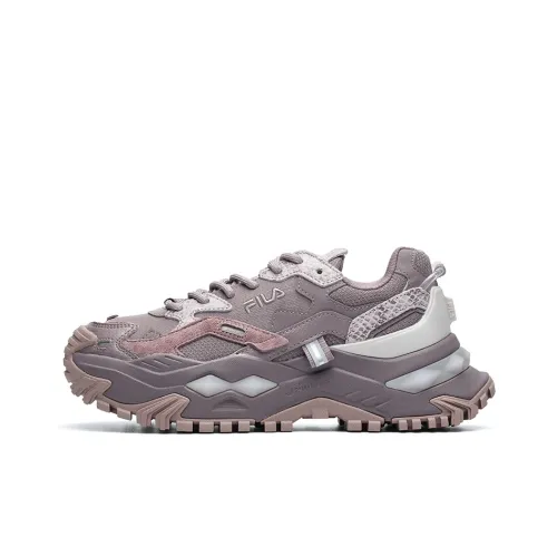 FILA FUSION Бьянко Амортизация Низкий Топ Толстая Подошва Кроссовки Женские Фиолетовый Серый