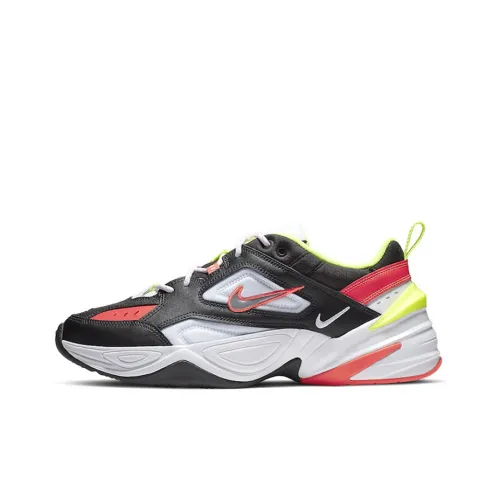 Nike M2K Tekno Shock Absorbers Slip-Resistant Low Top Footwear Cushioned Unisex Red Black Найк M2K Tekno Shock Absorbers Противоскользящие Низкие Кроссовки с Подушечкой Унисекс Красный Черный