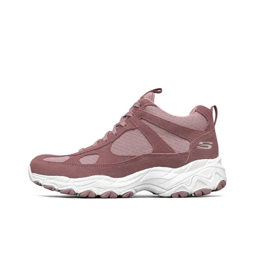 Skechers D'Lites High Топ Толстая подошва Кроссовки Женские Бледный Ягодный Цвет