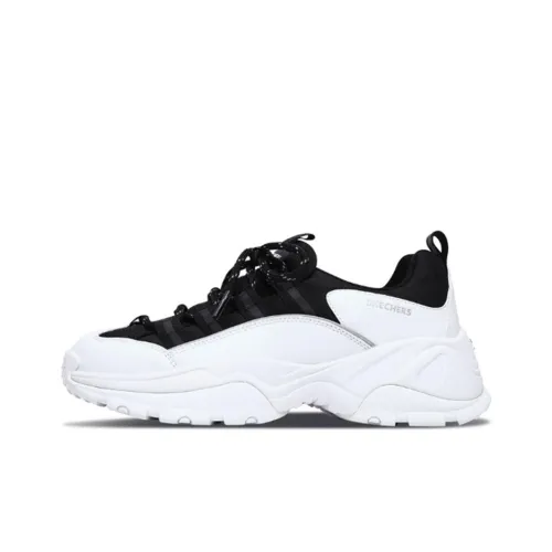 Skechers Kozmiks Low Топ Толстая подошва Кроссовки Женские Черный Белый