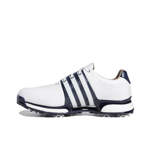 Adidas Tour360 XT Wide Breathable Low Top Golf Shoes Men's White Dark Blue Adidas Tour360 XT Широкий Дышащий Низкий Топ Обувь для гольфа Мужская Белый Темно-синий