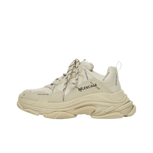 Balenciaga Triple S Low Топ Толстоподошвенные кроссовки Женские Бежевый