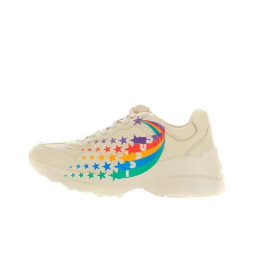 GUCCI Rhyton Low Топ Толстоподошвенные кроссовки Женские Белые Многоцветные