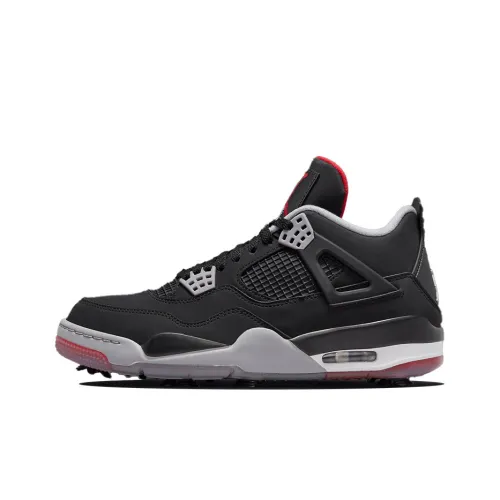 Jordan Air Джордан 4 'Темно-красный' MID Топ Обувь для гольфа Унисекс Черный Серый