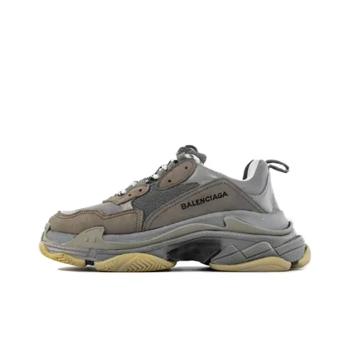 Balenciaga Triple S Low Топ Толстая подошва Кроссовки Мужские Черные Серые