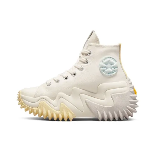 Конверс Run Star Motion Износостойкие Высокие Кеды Унисекс Бежево-Желтые