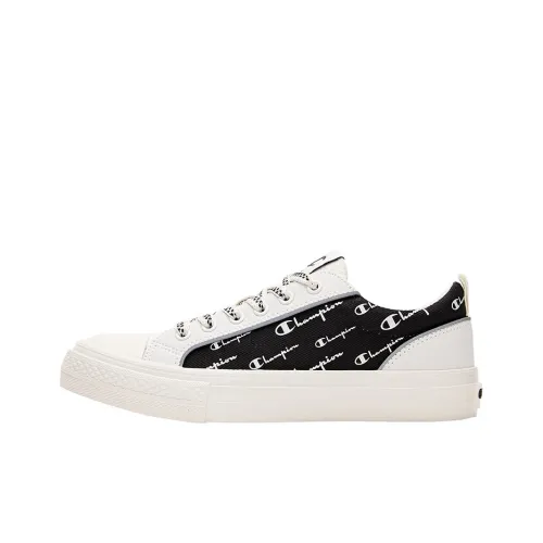 Champion Canvas Shoes Low Top Black Milk White Unisex Чемпион Кеды Низкие Черные Молочно-Белые Унисекс