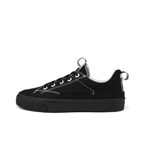KAPPA BANDA Slip-resistant Low Top Canvas Shoes Unisex Black Кроссовки KAPPA BANDA с низким верхом противоскользящие унисекс черные