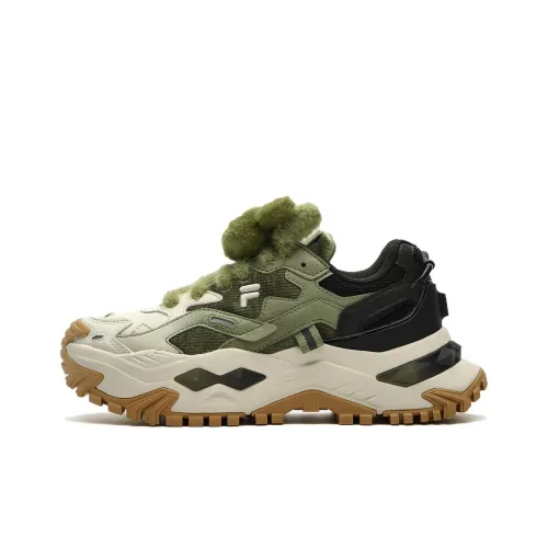 FILA FUSION Bianco Low-Top Кроссовки с Толстой Подошвой Лесной Мох Женские