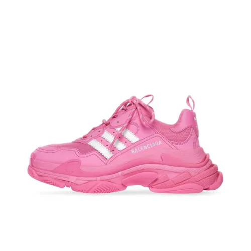 Adidas Originals x Balenciaga Triple S Low Топ Толстоподошвенные кроссовки Женские Розовый