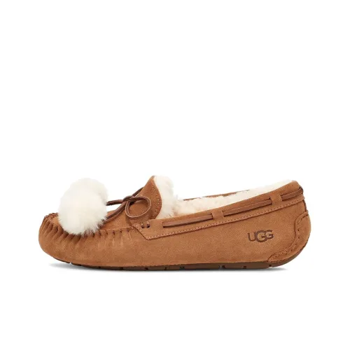 UGG Dakota Pom Casual Lazy Туфли на плоской подошве Женские Каштановый