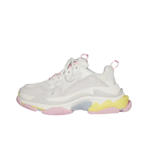 Balenciaga Triple S Low Топ Толстоподошвенные кроссовки Женские Бежево-серый Розовый