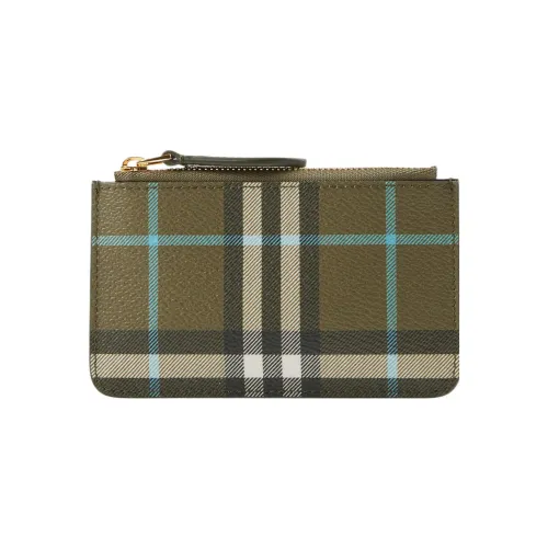 Burberry Телячья кожа Украшение Монета Кошелек Маленький Женский Оливково-зеленый