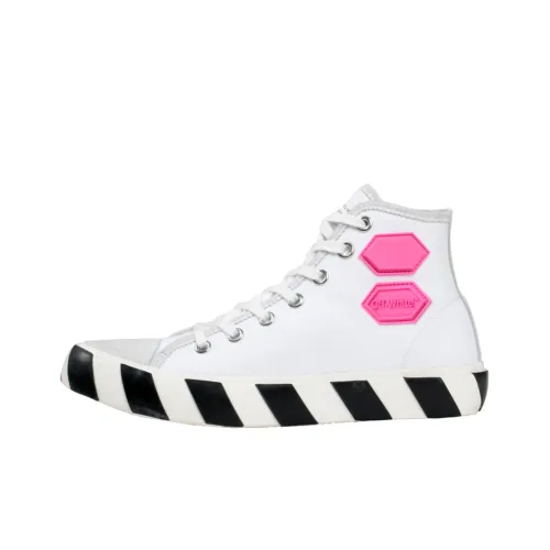 OFF Белый Vulcanized Hi Топ Белый Фуксия High Топ Кеды Мужской Белый