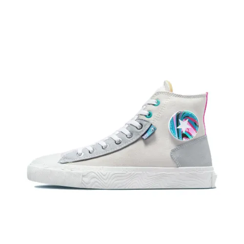 Converse Chuck Taylor All Star Износостойкий и Легкий Высокий Топ Кеды Унисекс Серый Белый