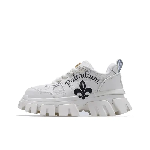 Палладий Paladin Tire Обувь Противоскользящая Устойчивая к износу Низкий Топ Винтажные Массивные Кроссовки Женские Черный Белый