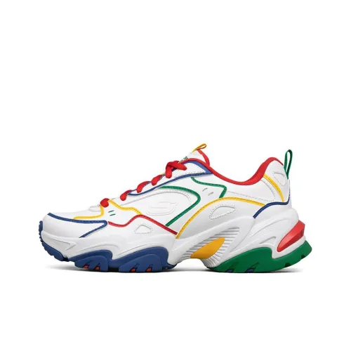 Skechers Stamina V2 Коллаборация Низкий Топ Толстая Подошва Кроссовки Женские Белые