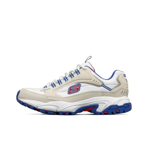 Skechers Stamina Low Топ Толстая подошва Кроссовки Мужские Белый Красный Желтый