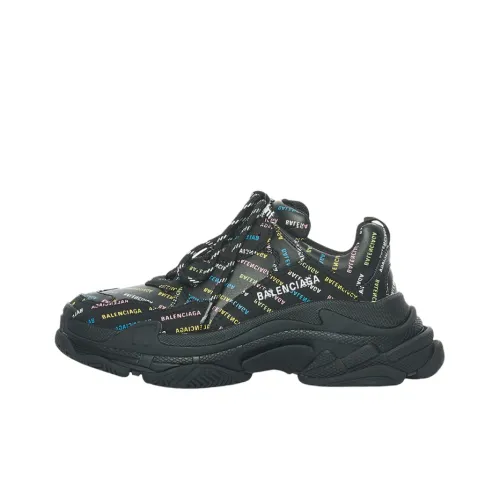 Balenciaga Triple S Low Топ Толстоподошвенные кроссовки Женские Черный