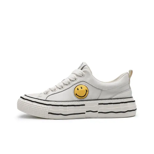 SMILEY Low-Top Canvas Shoes White Men's