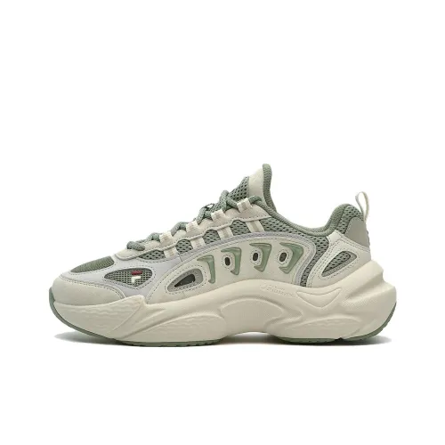 FILA FUSION SKY TRAIL DX Fishbone Head Низкий Топ Толстая Подошва Кроссовки Женские Бежевый Белый Зеленый
