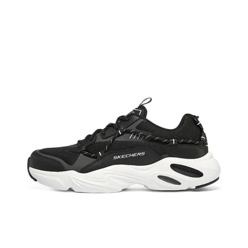 Skechers D'Lites D'Lites Low Топ Толстая подошва Кроссовки Мужские Черные Белые