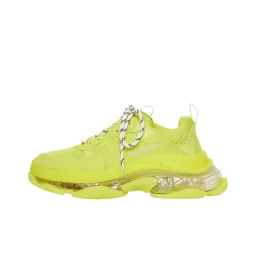 Balenciaga Triple S Clear Sole Low Топ Толстоподошвенные кроссовки Женские Желтые