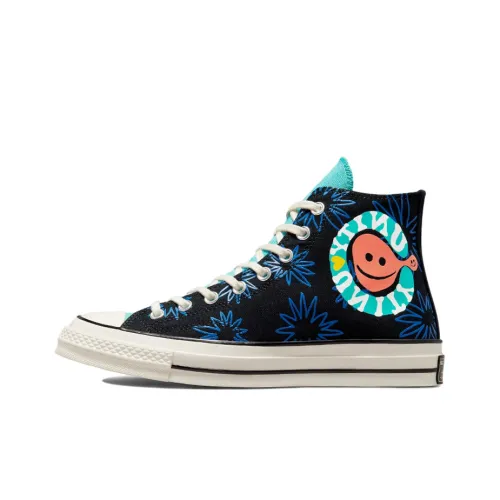 Конверс 1970s Chuck Taylor All Star Sunny Floral High Top Shoes Unisex Black Blue