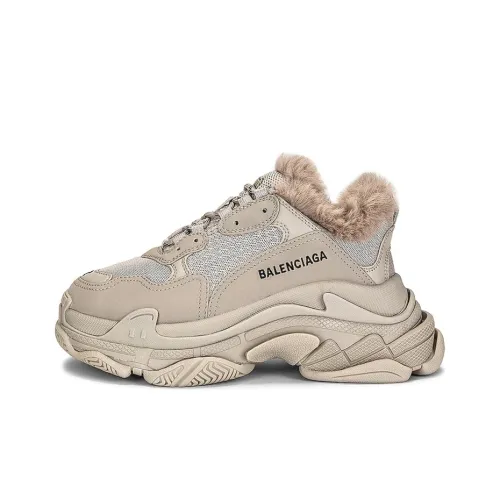 Balenciaga Triple S Low Топ Толстоподошвенные кроссовки Женские Бежевый Эффект состаривания