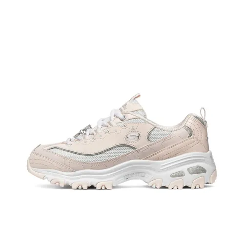 Skechers D'LITES 1,0 10th Anniversary Diamond Low Top Cushioned Sneakers Women's White Pink