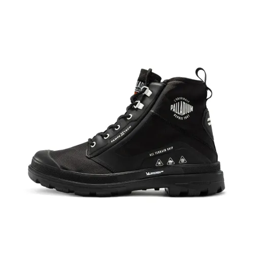 Palladium Pampa Slip Resistant Abrasion Resistant Водонепроницаемый And Дышащий Высокие Кеды Мужские Черные