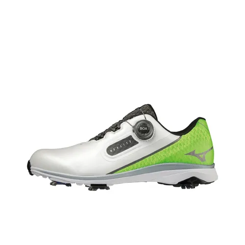 Mizuno NEXLITE SL Bore Противоскользящая Устойчивая к износу Низкий Топ Обувь для гольфа Мужская Белый Зеленый