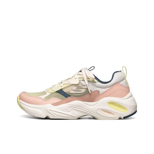 Skechers Stamina Airy Панель Обувь Низкий Топ Толстая Подошва Кроссовки Женские Естественный