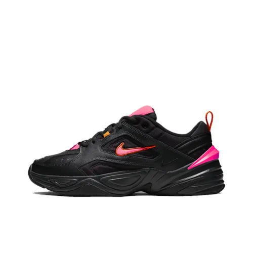 Nike M2K Tekno Non Slip Легкий Низкий Топ Толстая Подошва Кроссовки Унисекс Черный Розовый