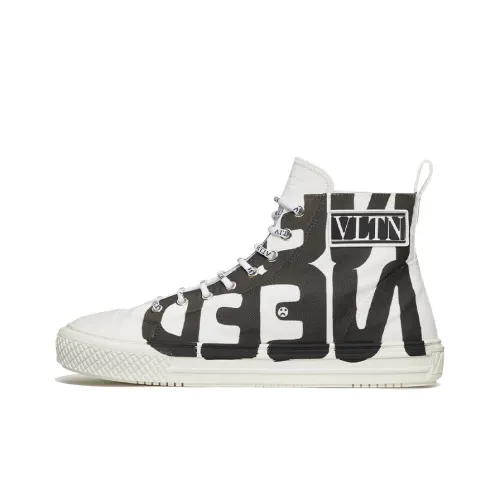 Valentino Giggies Износостойкие высокие кеды Мужские Белый Черный