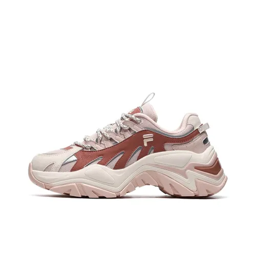 FILA FUSION Fishbone Низкий Топ Толстая Подошва Кроссовки Женские Абрикос Розовый