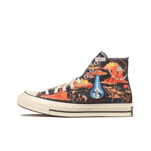 Конверс 1970s Chuck 70 TWISTED Resort Chuck Taylor All Star High Топ Кеды Унисекс Черный Оранжевый