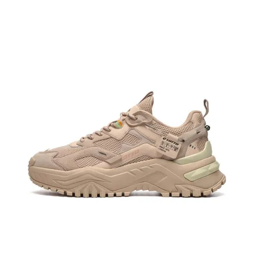 LOTTO Crocodile Teeth Low Top Толстая подошва Кроссовки Мужские Темно-бежевый