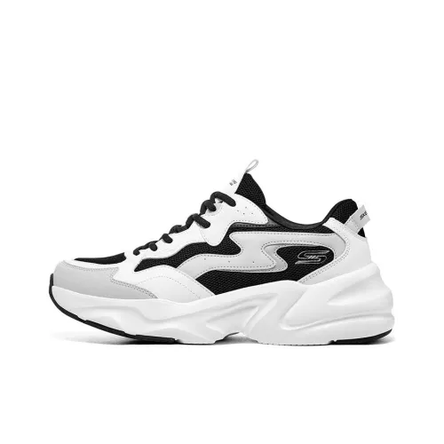 Skechers BOBS BAMINA 2 D'Lites Устойчивые к истиранию Низкие Топ Кроссовки для бега Мужские Черно-белые