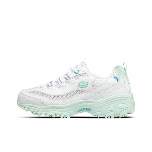 Skechers D'LITES 1,0 D'LITES 3,0 'Лимон Paradise' Амортизация Низкий Топ Толстая Подошва Женские Зеленый