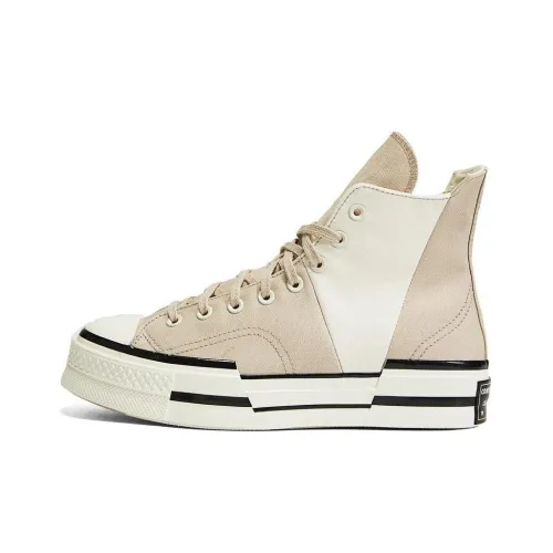 Converse Chuck 70 Plus Устойчивые к истиранию Дышащий MID Топ Кеды Унисекс Коричневый Белый