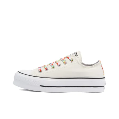 Конверс All Star Lift Платформа CHUCK TAYLOR Низкий Топ Кеды Женские Цветочный Экрю