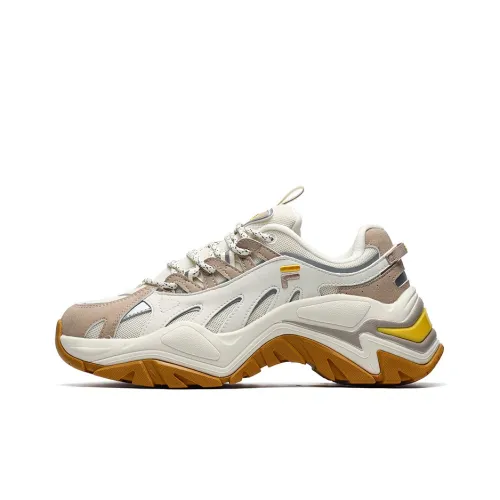 FILA FUSION Fishbone Низкий Топ Толстая Подошва Кроссовки Женские Таро STEM Коричневый